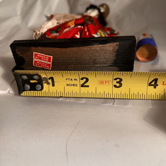 Vintage Shiokumi JAPANESE DOLL On Base 6" Tall Made In Japan - Picture 11 of 12